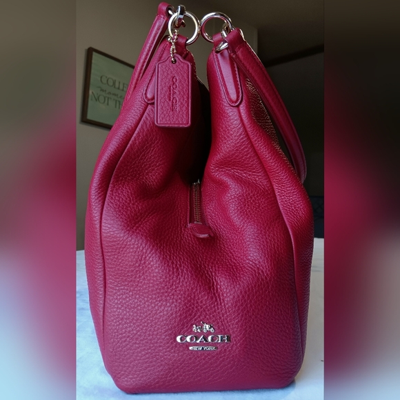 Red COACH Madison Handbag Shoulder Bag Tote Purse - Picture 8 of 9